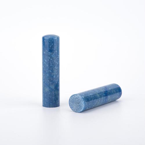 天然蓝东陵印章 工厂直销的宝石圆章，印刻独特品味
